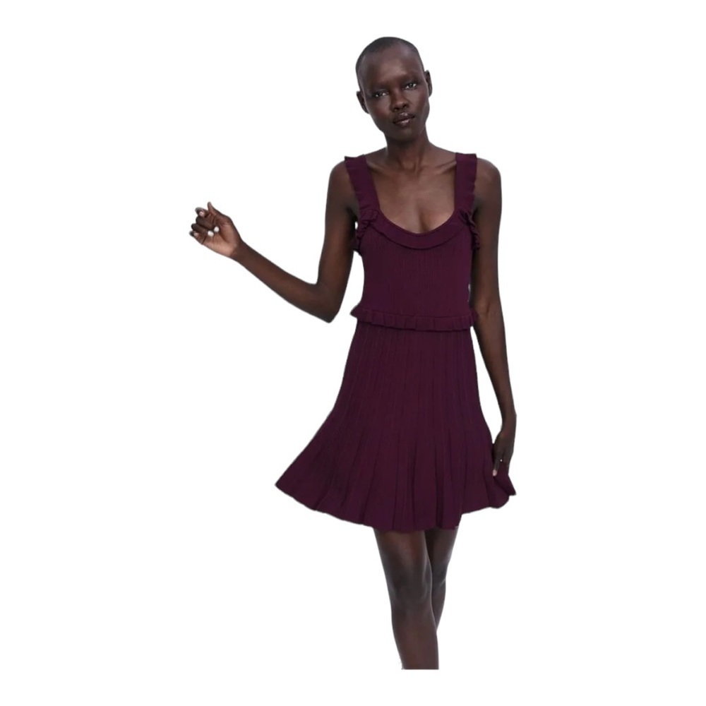 Zara sleeveless sweater-knit minidress